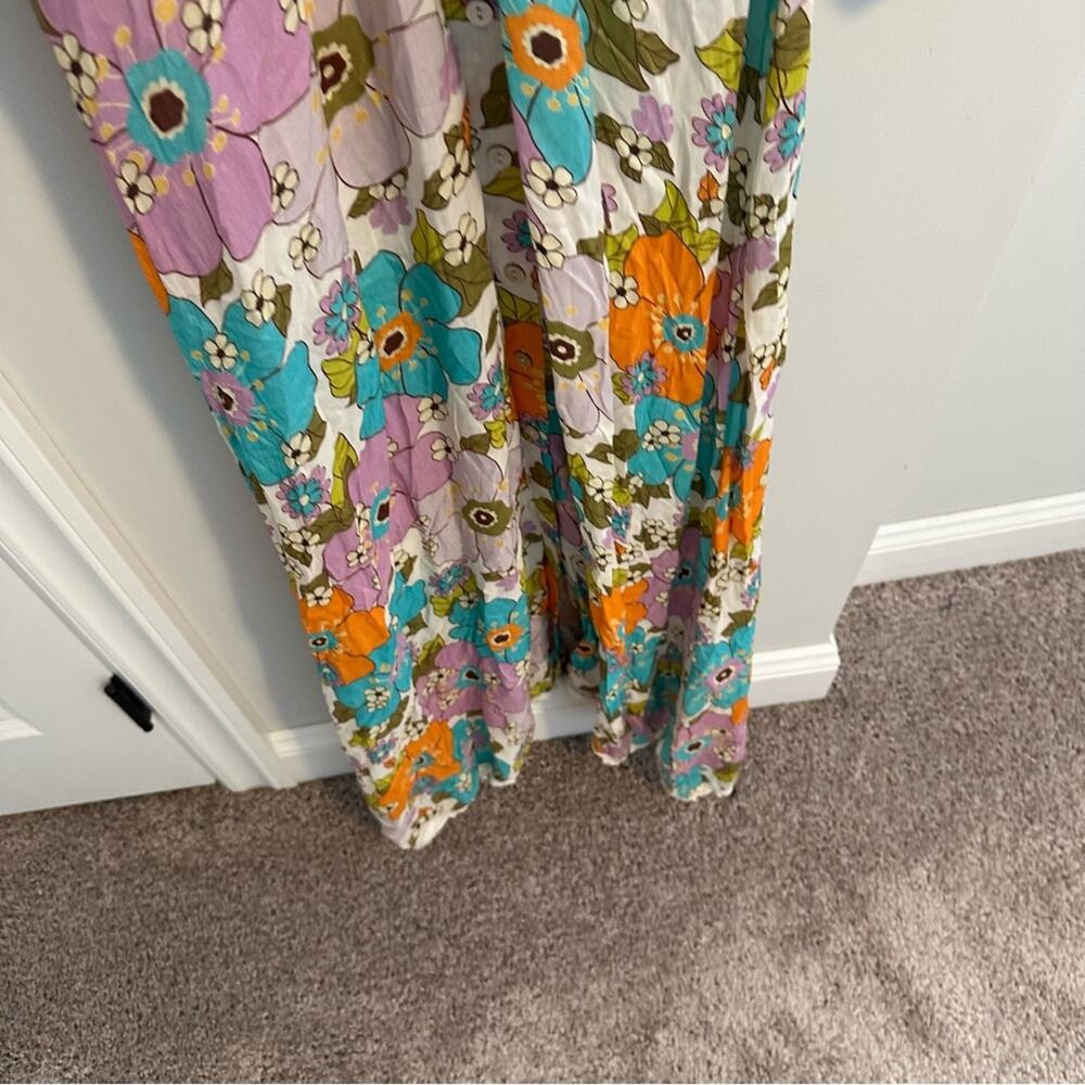Tuckernuck Stella Pardo Paris Retro Floral Orange Maxi Dress XS - Picture 10 of 14